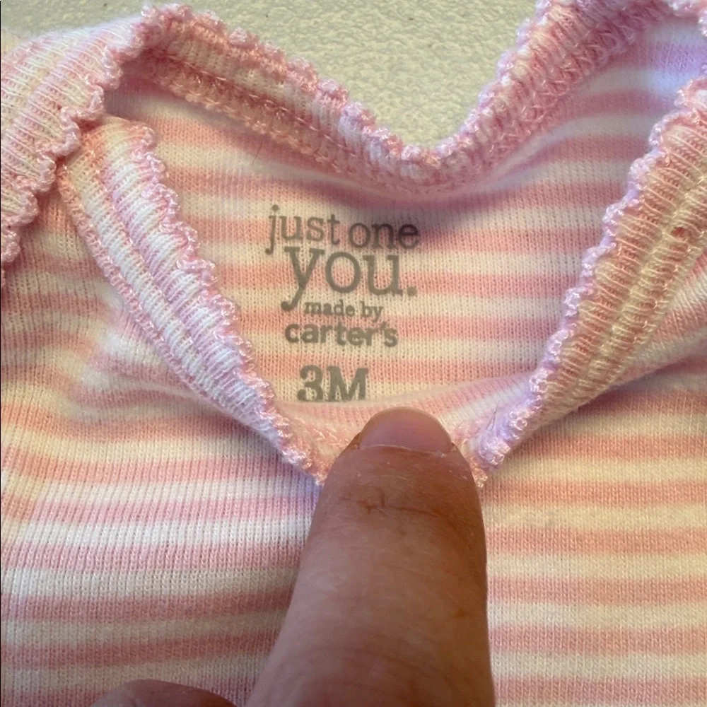 Carters Just One You Pink Striped Bodysuit